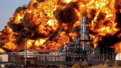 د تېلو یوې زېرمې سره اور بلېږي