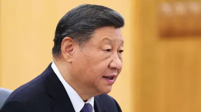 Президент Китая Си Цзиньпин выступает во время встречи в Большом зале народа 25 ноября 2025 года в Пекине, Китай.