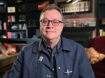 russell t davies in his office