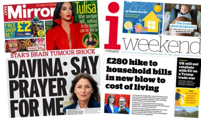 Front pages of the Daily Mirror and the i