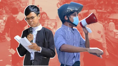 မန္တလေးသပိတ်ခေါင်းဆောင် ကိုထက်မြတ်အောင်ရဲ့ လှုပ်ရှားမှုများသရုပ်ဖော်ပုံ 