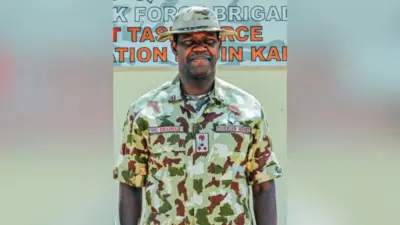 Soldier on Nigerian military uniform