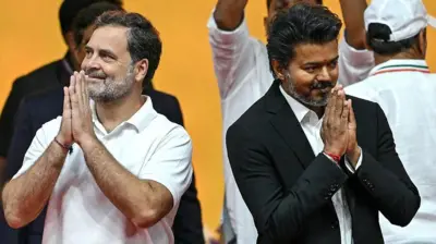 TVK නායක තමිල්නාඩු මහ ඇමති විජෙයි සහ කොංග්‍රස් නායක රාහුල් ගාන්ධි