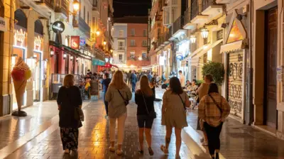 Tourists in central Malaga