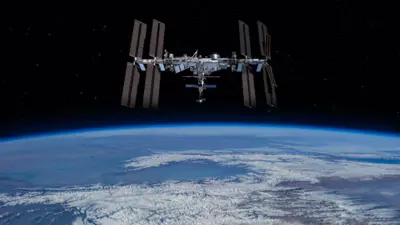 The International Space Stations orbiting above the Earth