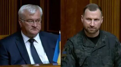 Андрій Сибіга та Євгеній Хмара під час засідання парламенту 19 серпня 2026 року