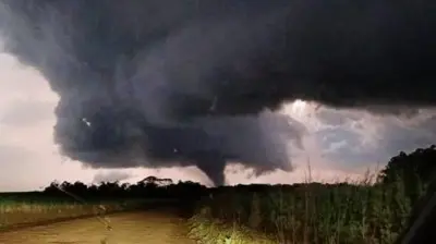 Tornado registrado em Giruá, no Rio Grande do Sul, em 28 de julho de 2026