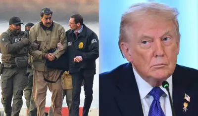 Foto Onyeisiala Donald Trump na-achị Amerịka na foto Nicolás Maduro oge ndị ọrụ nchekwa Amerika jirila ya