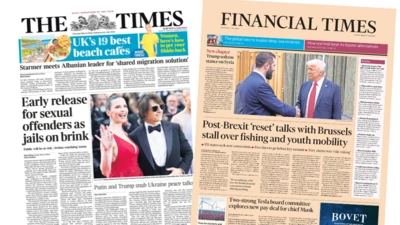 The Times and Financial Times front pages
