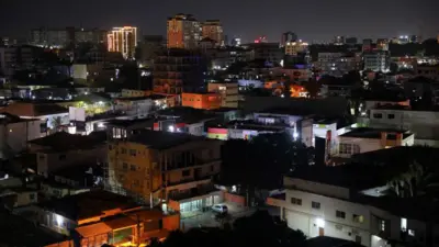 Accra at night