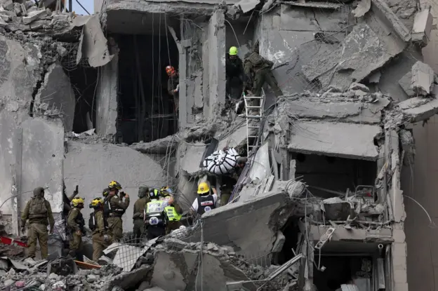 Satellite image of damage