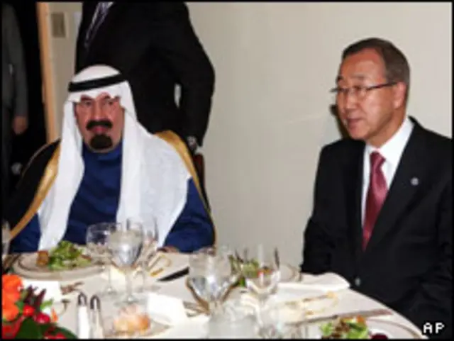 ملک عبدالله و بان کی مون 