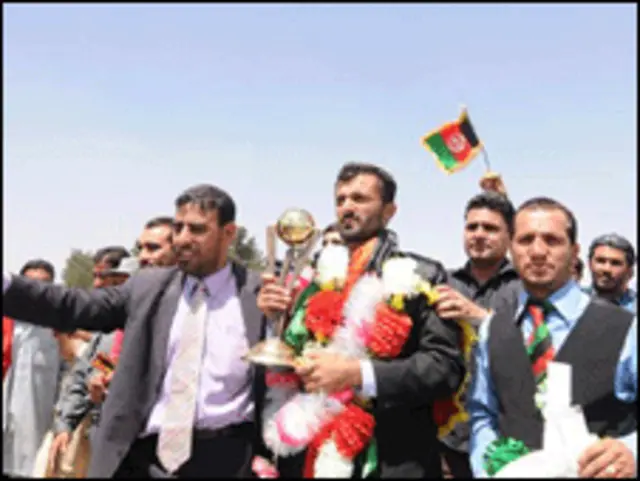 استقبال از تیم کریکت افغانستان در کابل