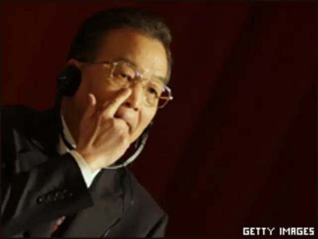 O premiê Wen Jiabao durante discurso na Univesidade de Cambridge (Getty Images)