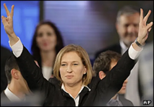 زیپی لیونی، رهبر حزب كادیما خود را پیروز انتخابات نامیده است