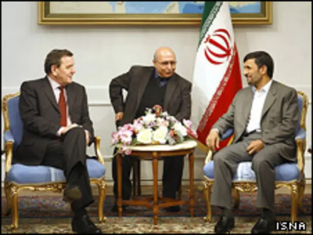 احمدی نژاد و شرودر - عکس از ایسنا