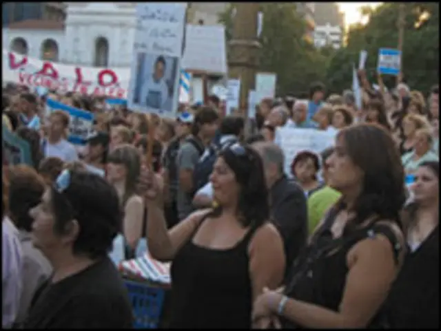 Manifestantes en Buenos Aires