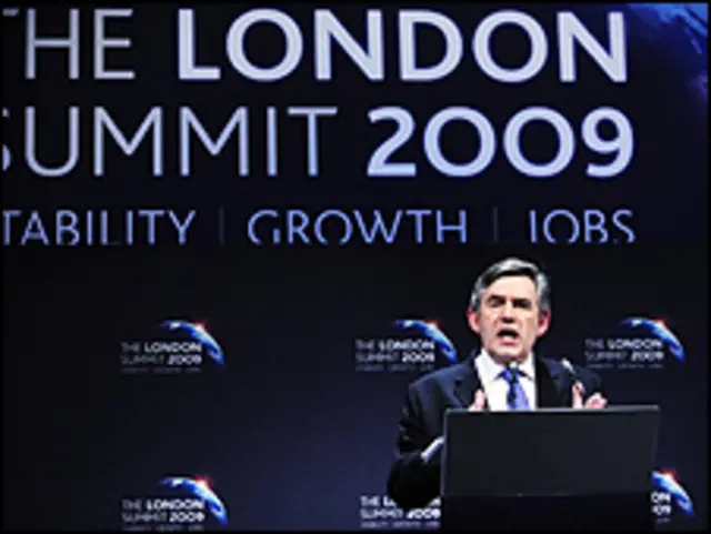 Gordon Brown en la cumbre del G-20
