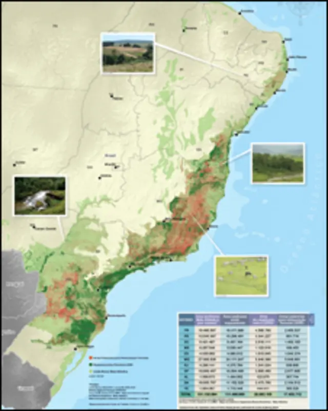 Áreas potenciais para restauração (fonte: Pacto pela restauração da Mata Atlântica)