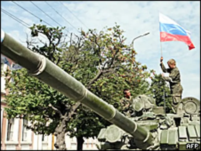 Российский танк в Южной Осетии