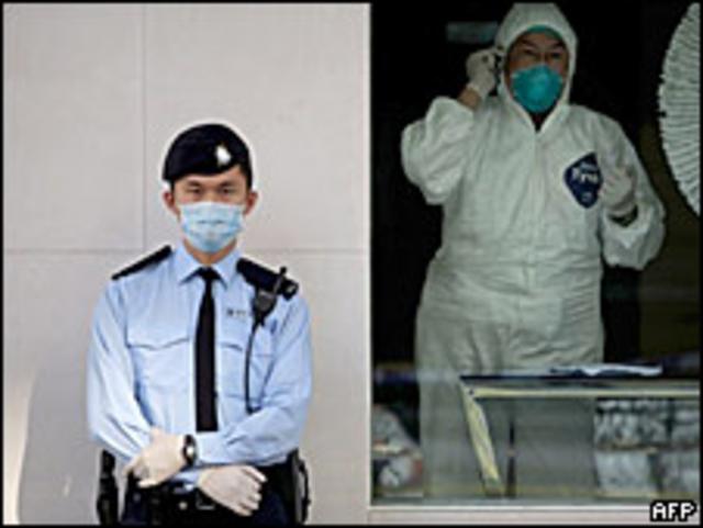 Полицейский у гостиницы в Гонконге
