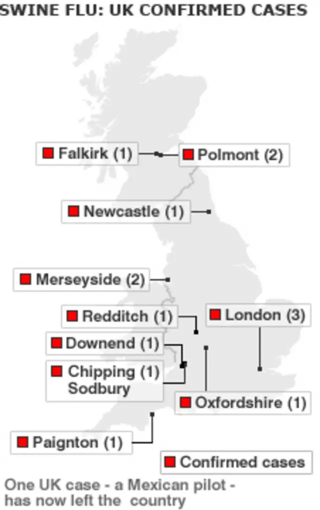 Một trường hợp được phát hiện tại Anh là viên phi công người Mexico. Người này hiện đã ra khỏi Anh.