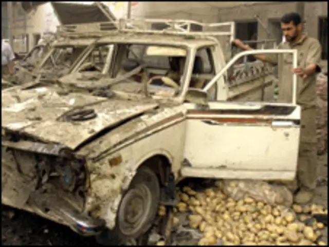 بغداد کی سبزی منڈی میں کار بم دھماکہ