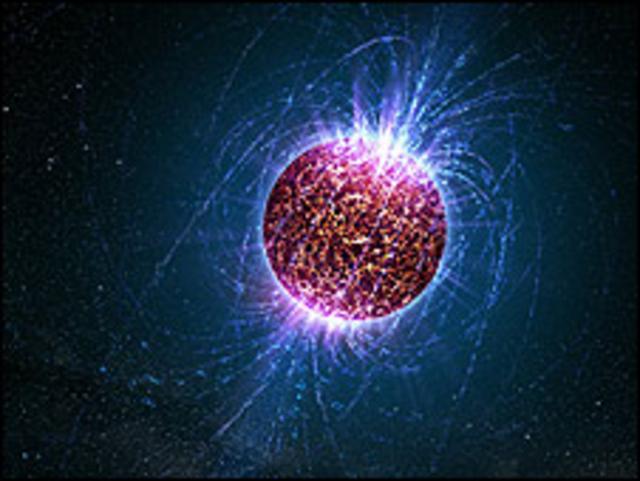 Representação artística de uma estrela de nêutrons/Foto: Casey Reed, cortesia da Penn State University, USA