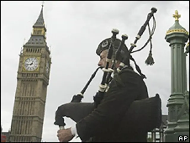 волынщик перед Биг Беном