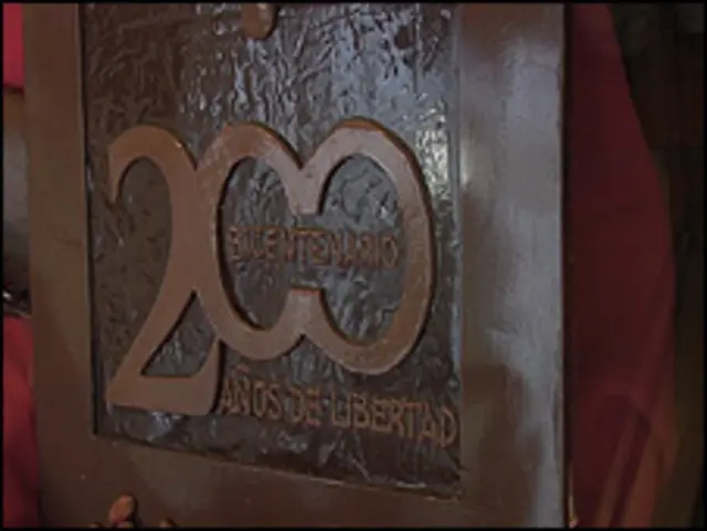 Placa del bicentenario de chocolate.
