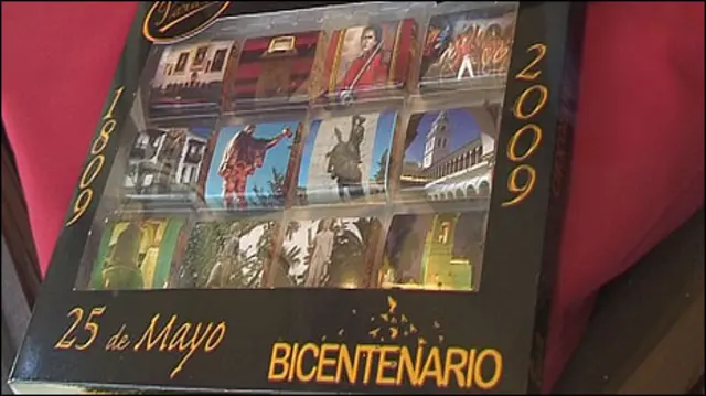 Placa del bicentenario de chocolate.