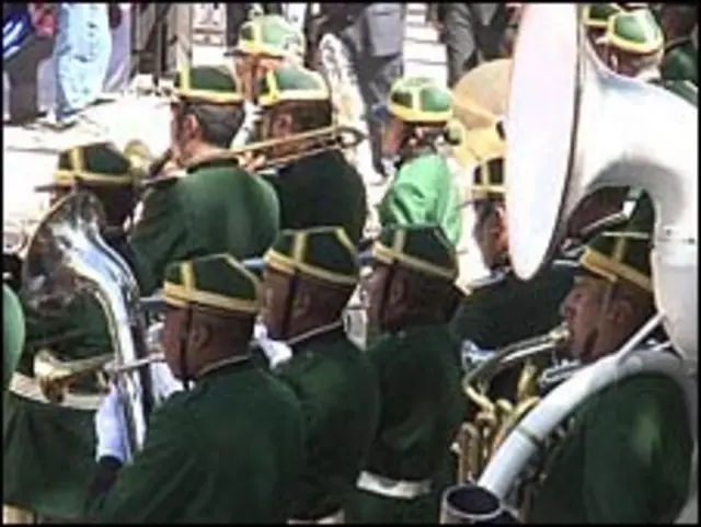 Banda durante las celebraciones del Grito de Independencia.