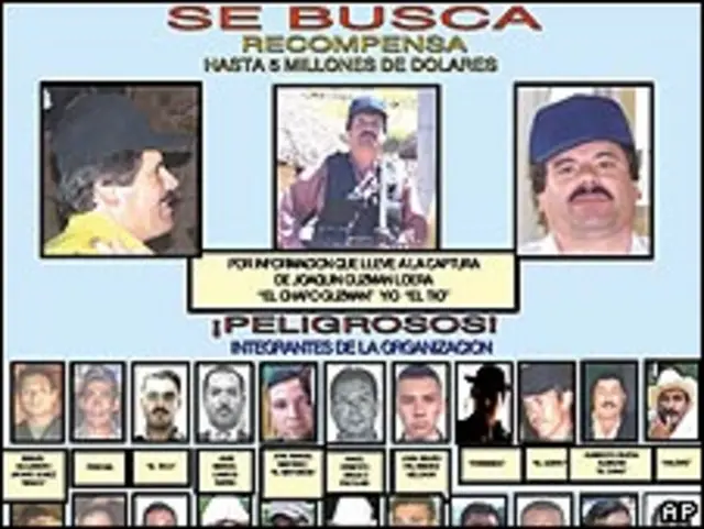 "El Chapo Guzmán" en la lista mexicana de los más buscados