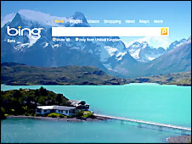 Imagen del sitio BIng de Microsoft