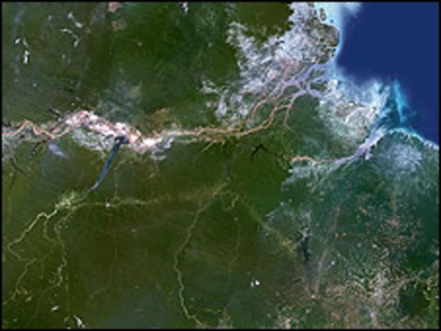 Foto de satélite da região amazônica
