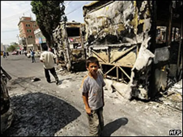 Niño en la región china de Xinjiang