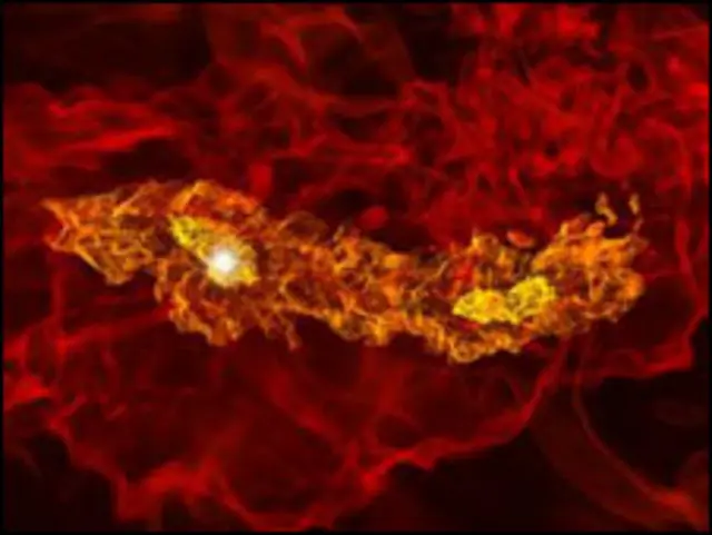 Simulação da formação de estrelas gêmeas