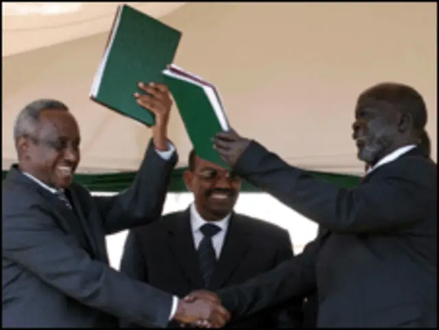 توقيع اتفاقية السلام في 9 يناير 2005