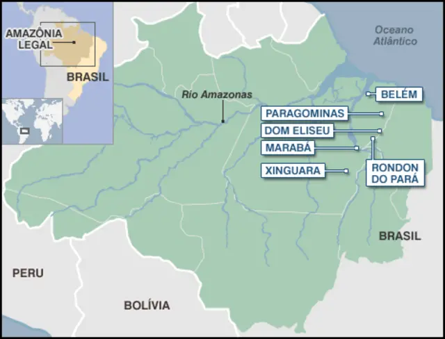Mapa da Amazônia