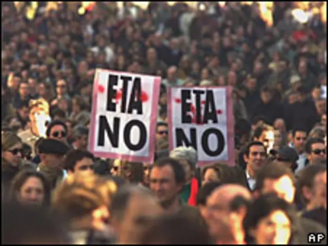 Marcha de protesta en contra de ETA