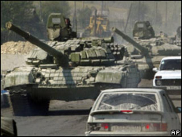 Российские танки в Южной Осетии
