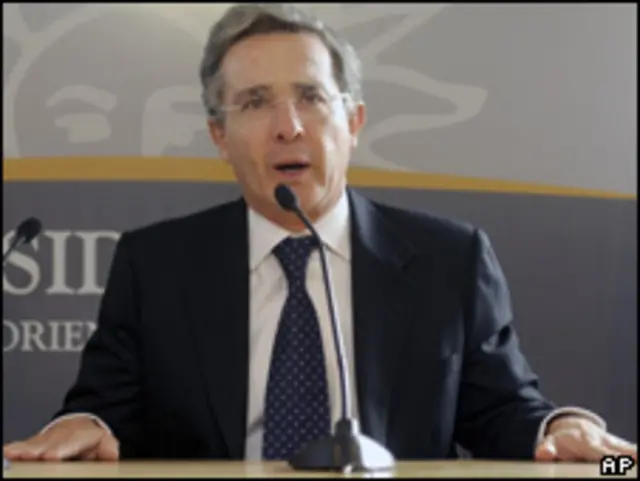 Álvaro Uribe, presidente de Colombia