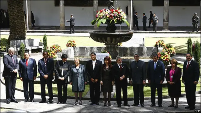 Cumbre del UNASUR en Quito. Agosto de 2009.