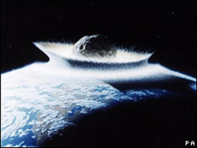 Ilustración del impacto de un meteorito en la Tierra (NASA)
