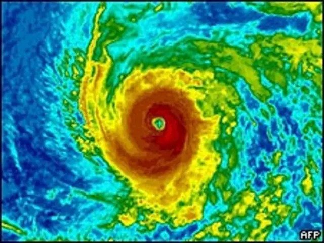 Imagen satelital de un huracán