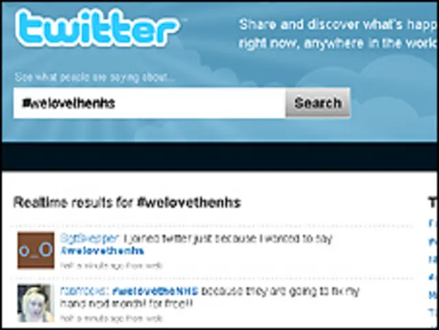 Página de We Love The NHS en Twitter
