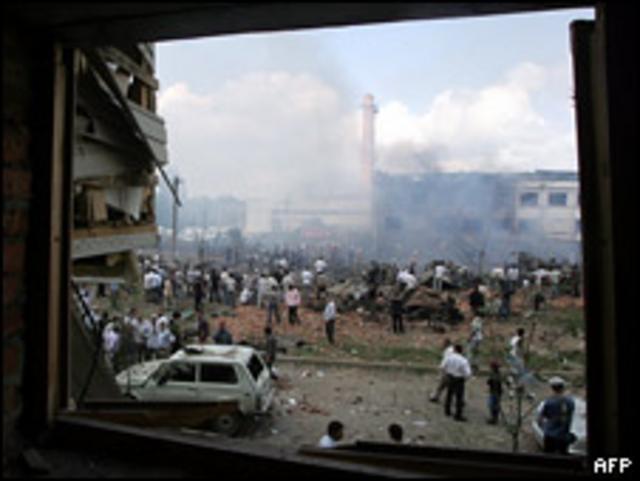 Панорама Назрани после взрыва 17 августа