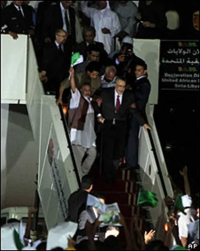 Al Megrahi disambut bak pahlawan di Tripoli, Libia Agustus 2009 lalu.