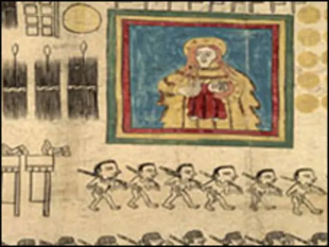 Роспись, найденна в Мексике - снимок из библиотеки Юнеско