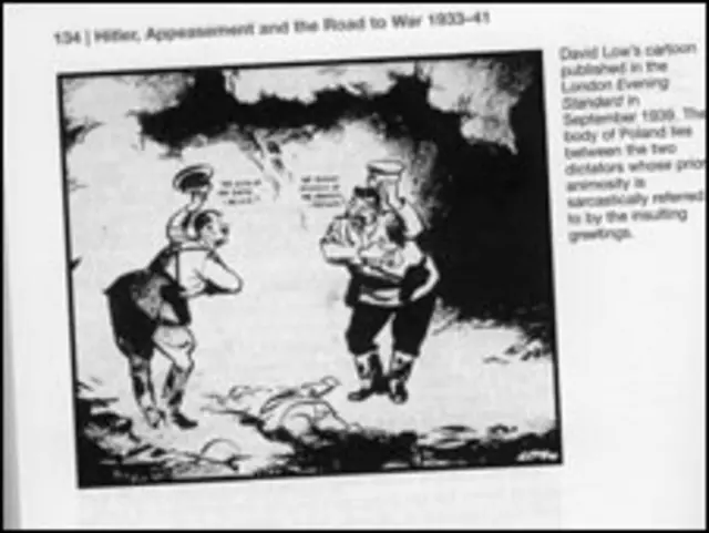 Страница английского учебного пособия "Умиротворение Гитлера и путь к войне"